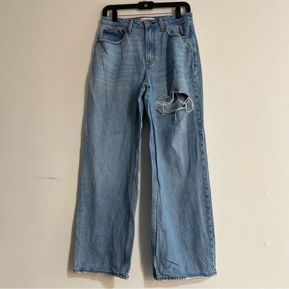 Abercrombie & Fitch The Loose High Rise Jeans Curve Love Light Wash Size 29 8 - Picture 1 of 10